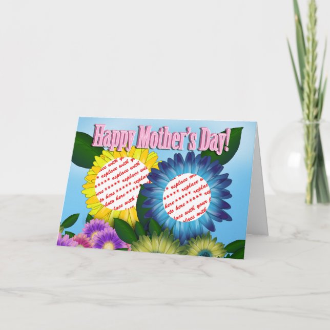 Tarjeta Sombras para mamá marco doble para el día de la ma (Anverso)