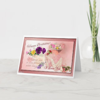 Tarjeta Sombrerero del rosa del feliz cumpleaños