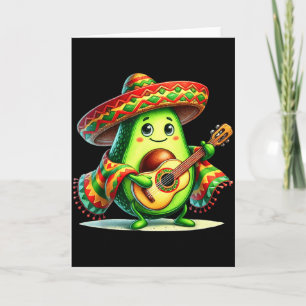 Tarjeta Sombrero de aguacate Guitarra Cinco De Mayo Niños 