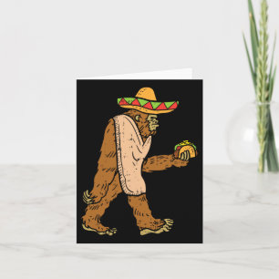 Tarjeta Sombrero de Bigfoot Mexicano Taco El Squatcho Fun 