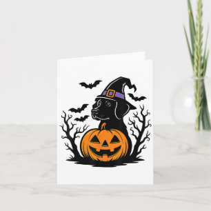 Tarjeta Sombrero de bruja de calabaza Labrador Retriever n