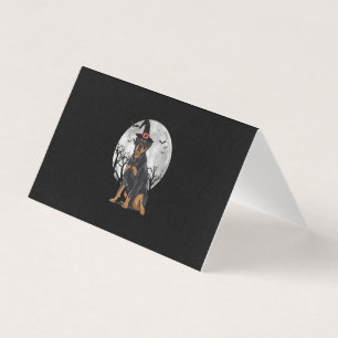 Tarjeta Sombrero de Bruja de Perro Rottweiler Espantoso Ha