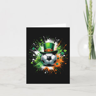 Tarjeta Sombrero de duende de fútbol trébol irlandés Patri