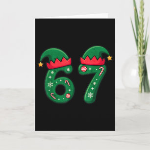 Tarjeta Sombrero de duende de Navidad viral 67 6 7 Tendenc