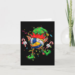 Tarjeta Sombrero de Elfo de Balón de Voleibol Bailando Scu