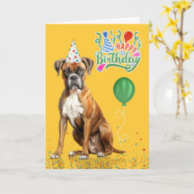 Sombrero de fiesta de perro boxer amarillo de cump
