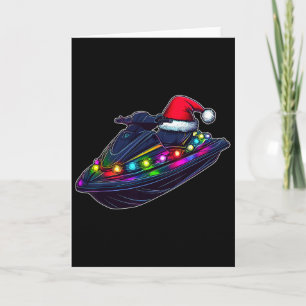 Tarjeta Sombrero de Navidad para Jet Ski Jet Skiing Navida