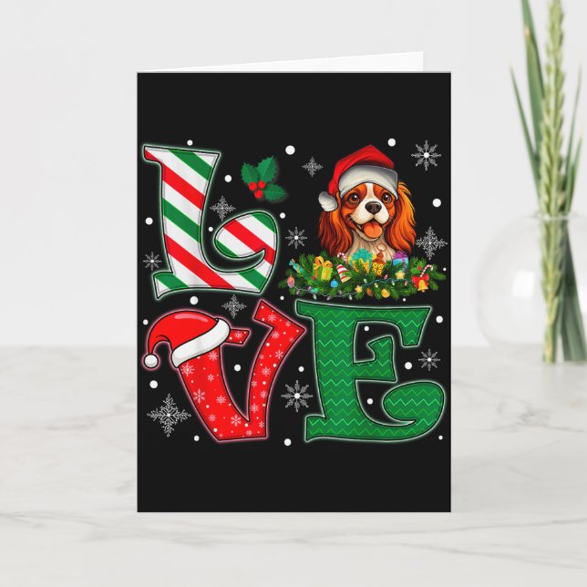 Tarjeta Sombrero de Santa Amor Cavalier King Charles Spani (Anverso)