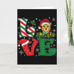 Tarjeta Sombrero de Santa Amor Guepardo Animal Navidad Hom