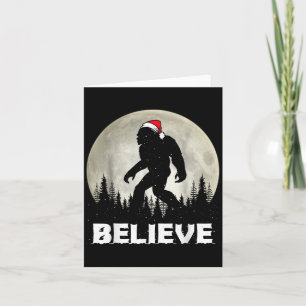Tarjeta Sombrero de Santa Bigfoot Cree Luces de Navidad Ro