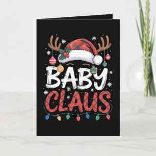 Tarjeta Sombrero de Santa Claus bebé Antler de Navidad Luc