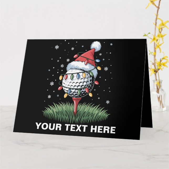 Tarjeta Sombrero de Santa de árbol de Navidad con pelota d (flor amarilla)
