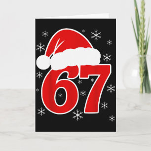 Tarjeta Sombrero de Santa de Navidad Seis Siete 6 7 67 Mem