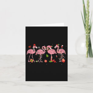 Tarjeta Sombrero de Santa Flamingo Nk Luces Navideñas Muje