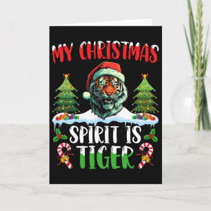 Tarjeta Sombrero de Santa Navidad Tigre Espíritu de mi Nav