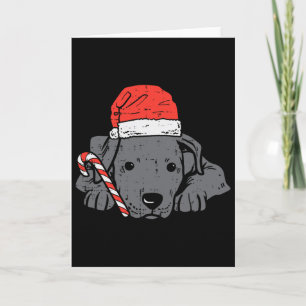 Tarjeta Sombrero de Santa Pitbull Perro de Navidad Xmas Mu