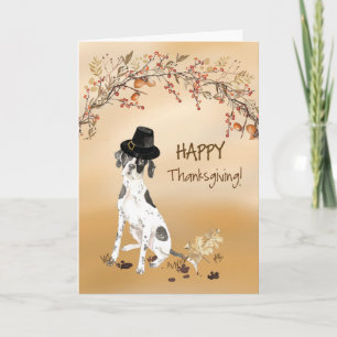 Tarjeta Sombrero divertido de peregrino Pointer inglés Día