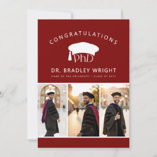 Tarjeta Sombrero doctoral de doctorado personalizado Gradu