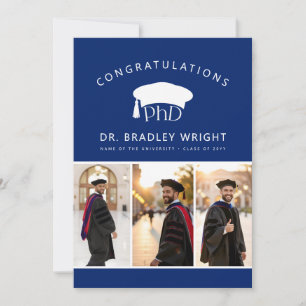 Tarjeta Sombrero doctoral de doctorado personalizado Gradu