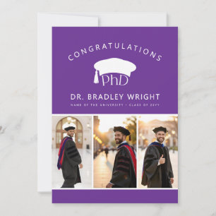 Tarjeta Sombrero doctoral de doctorado personalizado Gradu