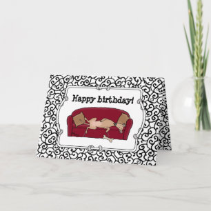 Tarjeta Sombrero Greyhound (flautista) Perro Lazy Sleeping