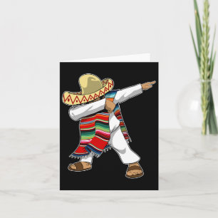 Tarjeta Sombrero Mexicano Poncho Dabbing