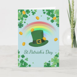 Tarjeta Sombrero minimalista de trébol irlandés