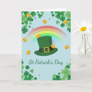 Tarjeta Sombrero minimalista de trébol irlandés