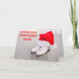 Tarjeta Sombrero Santa en patines ilustrados