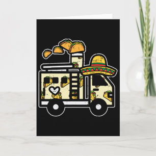 Tarjeta Sombrero Taco Camión de Bomberos Mexicano Cinco De