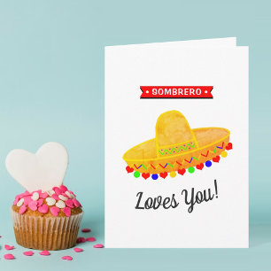 Tarjeta Sombrero te ama a ti El día de San Valentín divert