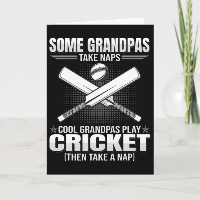 Tarjeta Some Grandpas Take Naps - Funny Cricket Playing  (Anverso)