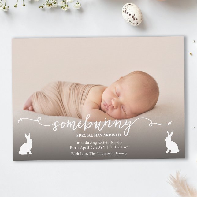 Tarjeta Somebunny Has Arrived Baby Photo Announcement (Subido por el creador)