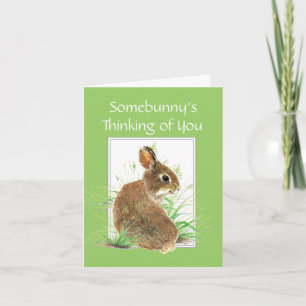 Tarjeta Somebunny piensa en ti, conejo, conejo