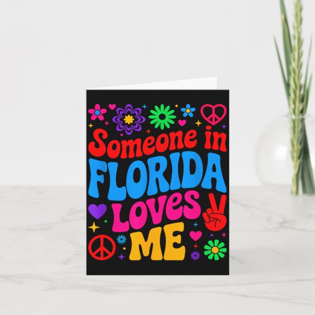 Tarjeta Someone In Florida Loves Me Boho Floral Peaceful C (Anverso)