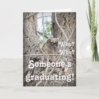 Tarjeta Someone's Graduating Who Who Owlet in Tree 