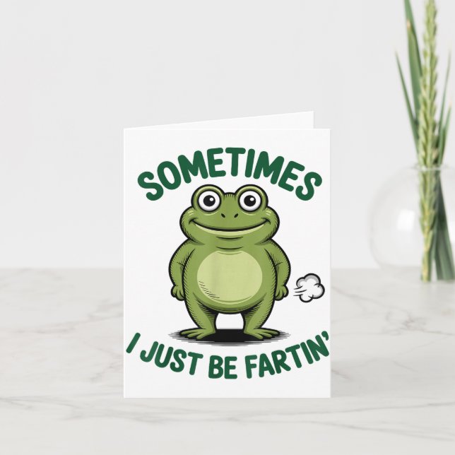 Tarjeta Sometimes I Just Be Farting Frog Christmas Funny F (Anverso)