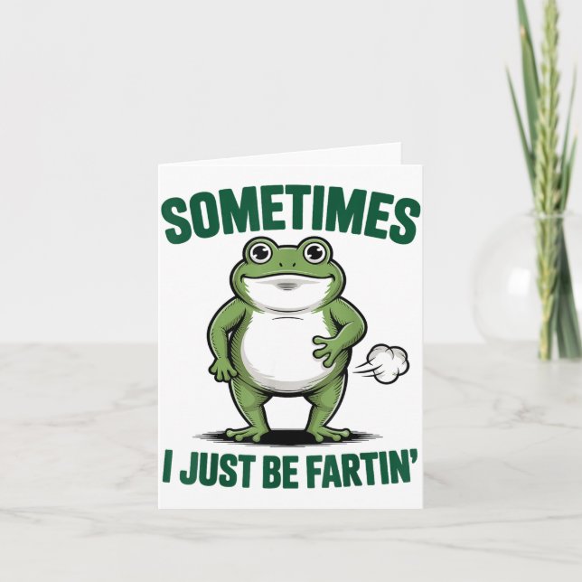Tarjeta Sometimes I Just Be Farting Frog Christmas Funny F (Anverso)