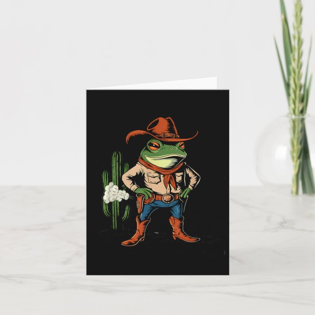 Tarjeta Sometimes I Just Be Farting Funny Cowboy Frog  (Anverso)