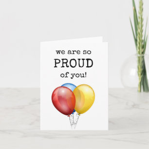 Tarjeta Somos Tan Orgullosos de Ti, Globos