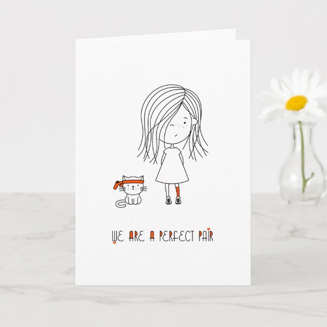Tarjeta Somos un par perfecto de Chicas amables y divertid (Planta pequeña)