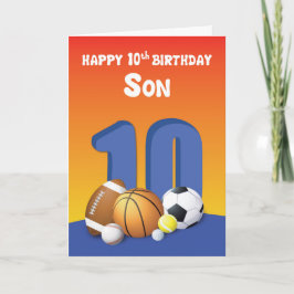 Tarjeta Son 10.ª Bolas Deportivas de Cumpleaños
