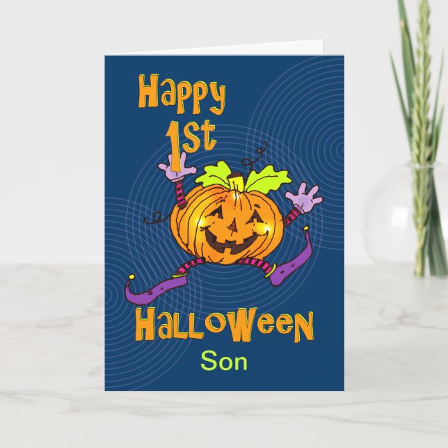 Tarjeta Son 1.ᵉʳ Calabaza Feliz de Halloween (Anverso)