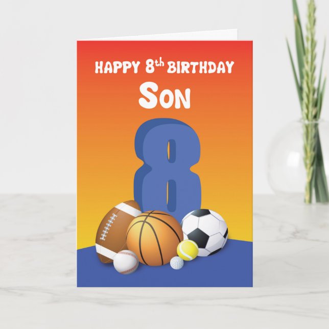 Tarjeta Son 8.ª Bolas Deportivas de Cumpleaños (Anverso)