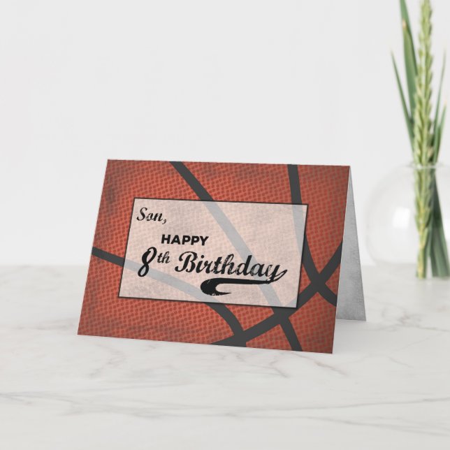 Tarjeta Son 8.º cumpleaños Baloncesto Gran Deporte en prob (Anverso)