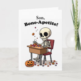 Tarjeta Son Halloween Funny Skeleton Bone-Apetite Candy