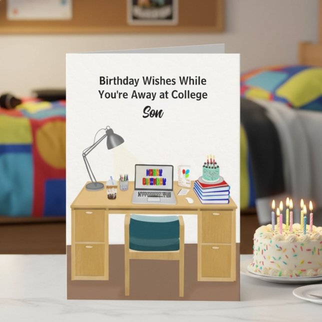 Tarjeta Son Happy Birthday College Dorm Celebration (Subido por el creador)