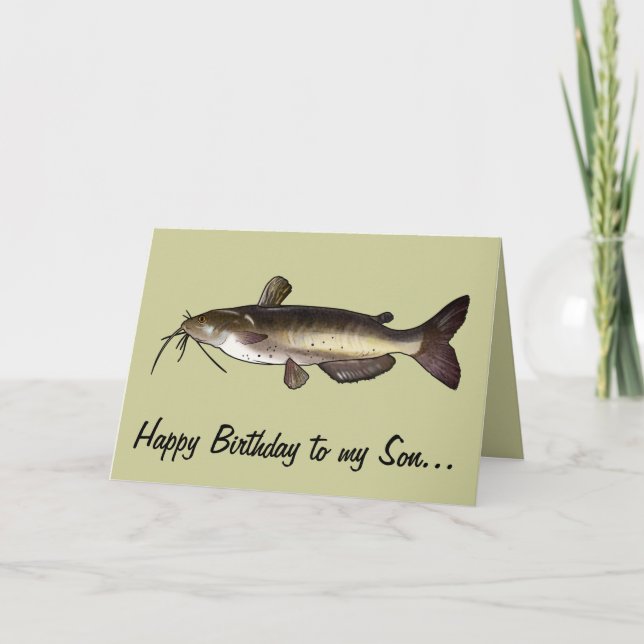 Tarjeta Son Happy Birthday (Cumpleaños Feliz): Catfish (Anverso)