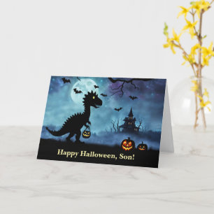 Tarjeta Son Happy Halloween Dinosaur Cute