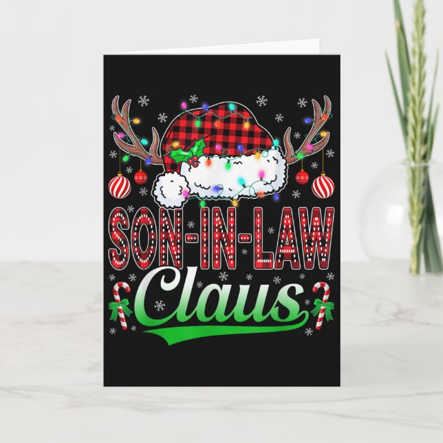 Tarjeta Son-in-law Claus Christmas Light Matching Family X (Anverso)